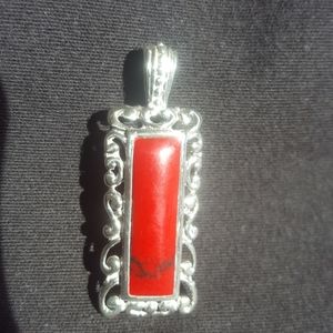 Sterling pendant with red jasper stone.